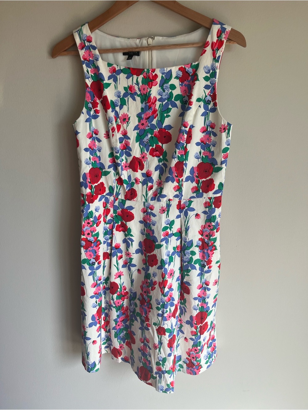 Talbots Women’s Trellis Floral Fit-and-Flare Dress 98% Cotton Size 6P